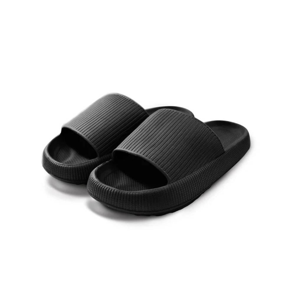 The Cloudies Pillow Slide Sandals Black Thick Cushion EVA Unisex Size 36-37